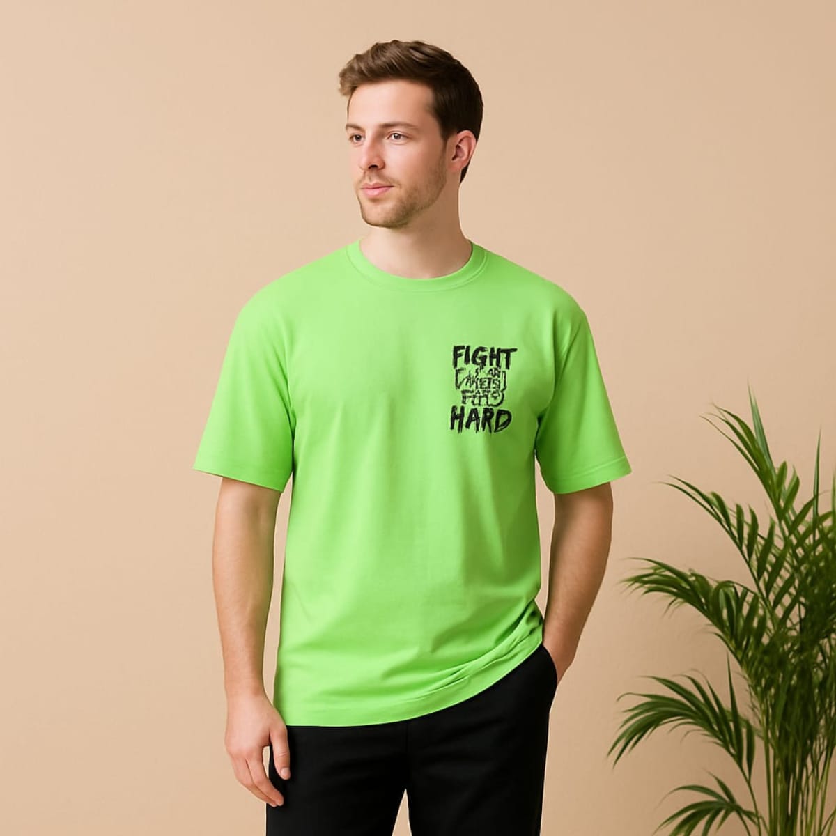 Men's Drop Shoulder Tshirt (Both side print) - Image 5